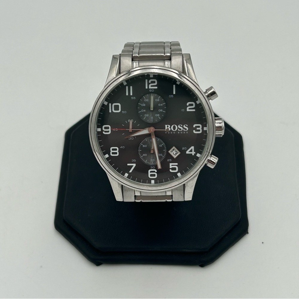 Hugo Boss Silver and Black Chronograph Watch